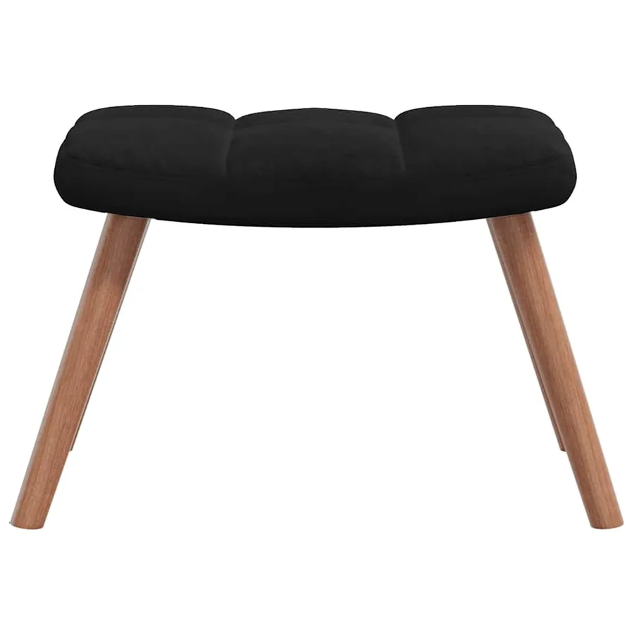 Chaise à bascule avec repose-pied Noir Velours - 5