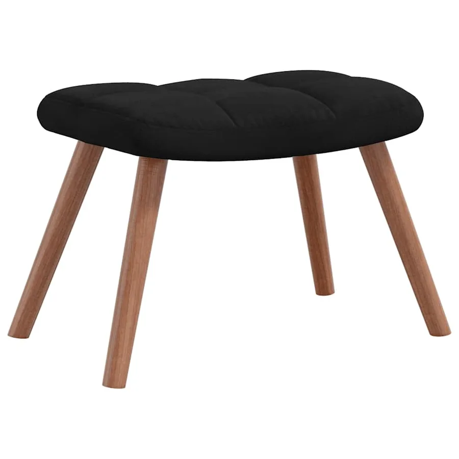 Chaise à bascule avec repose-pied Noir Velours - 8
