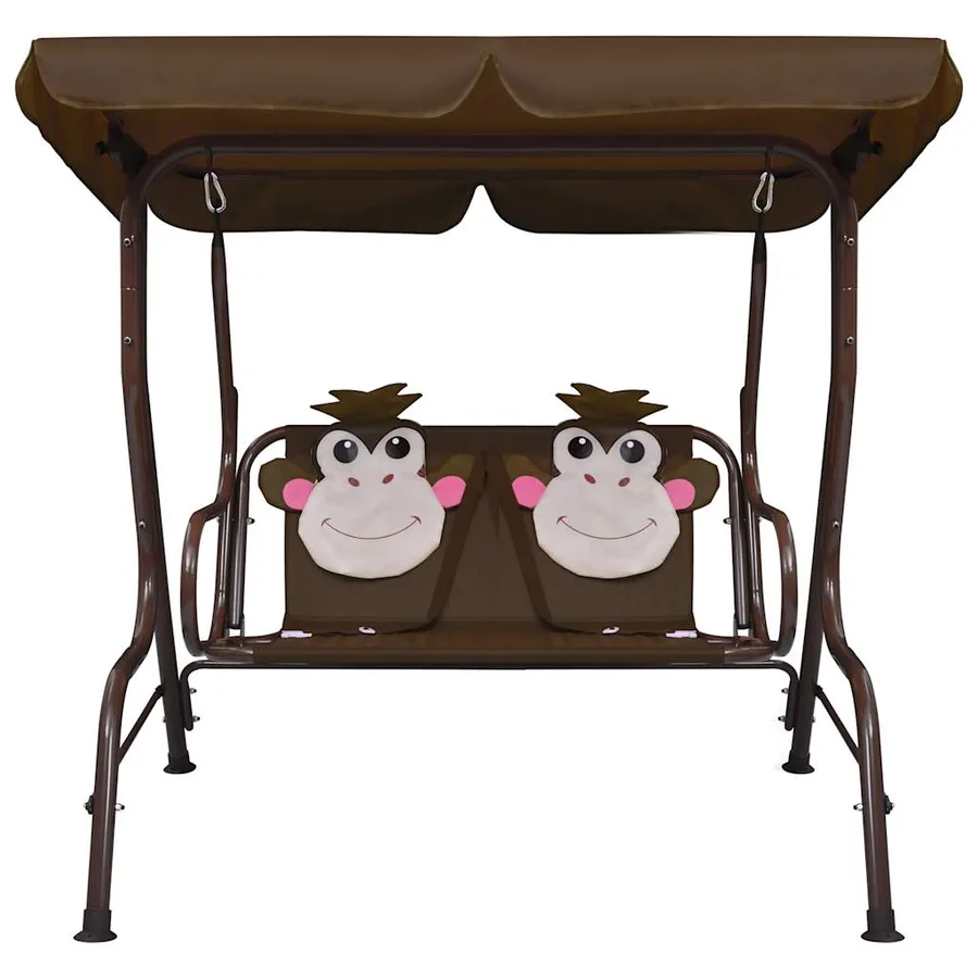 Balancelle pour enfants Marron 115x75x110 cm Tissu - 2