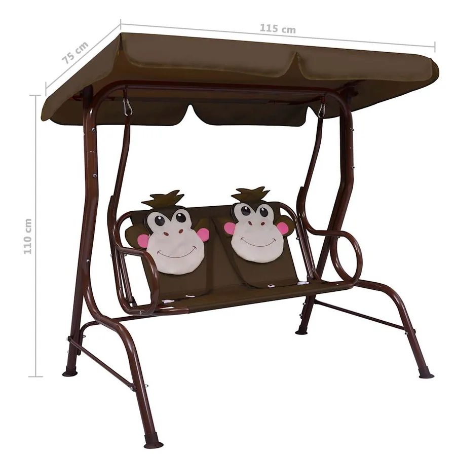 Balancelle pour enfants Marron 115x75x110 cm Tissu - 7