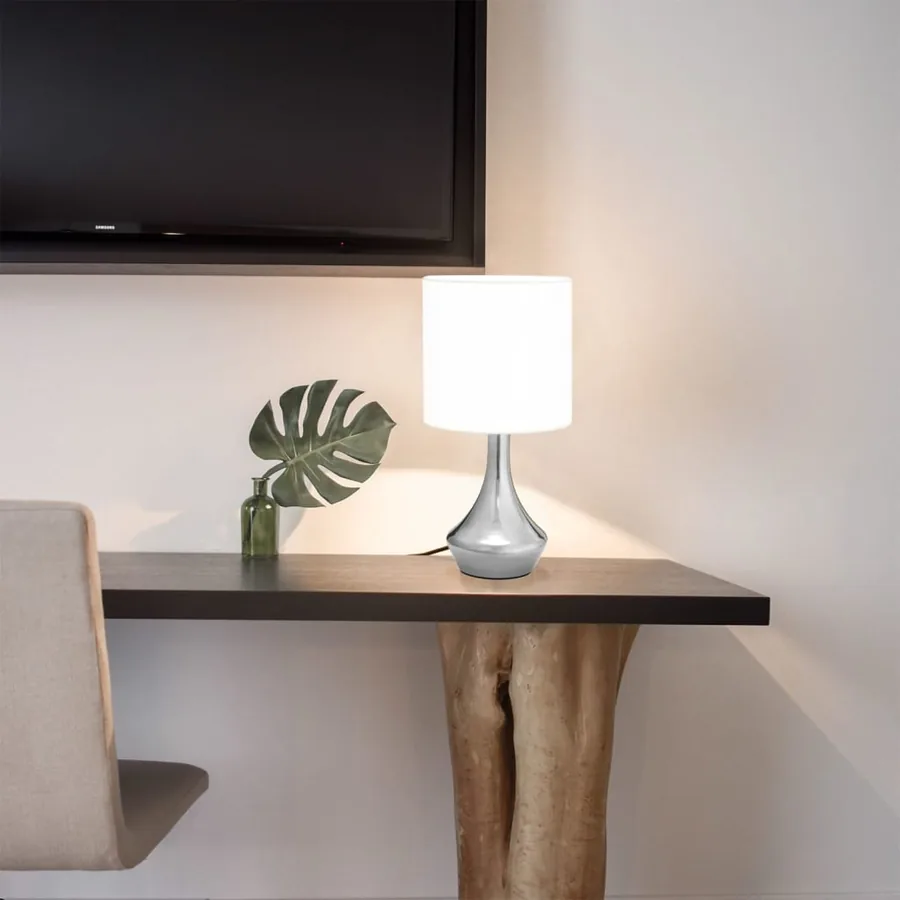Lampes de table 2 pcs Bouton tactile Blanc E14