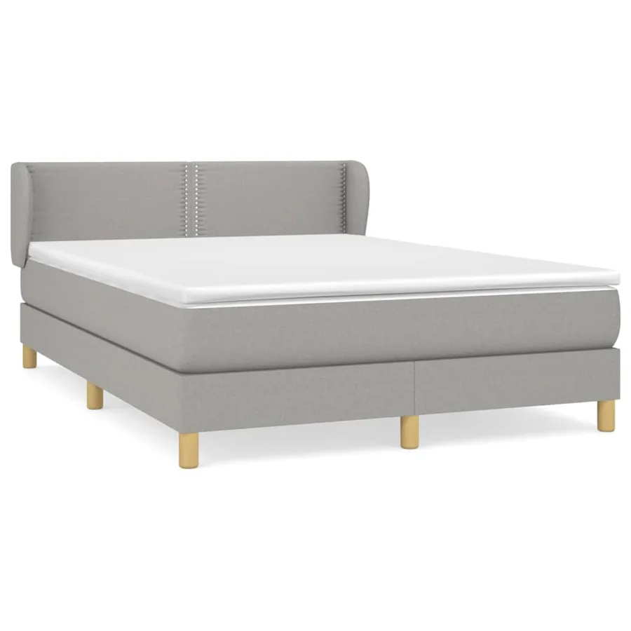 Sommier à lattes de lit avec matelas Gris clair 140x200cm Tissu - 2