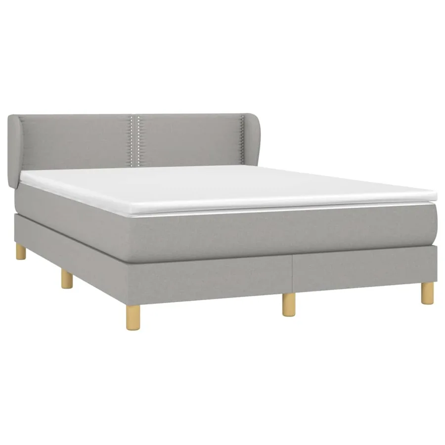 Sommier à lattes de lit avec matelas Gris clair 140x200cm Tissu - 3