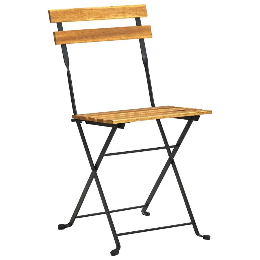 Chaises pliables de jardin lot de 6 Acier bois d'acacia massif - 3