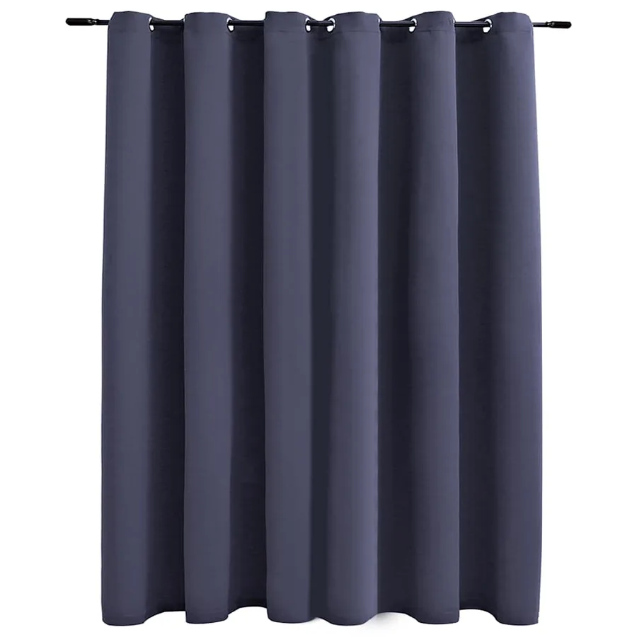 Rideau occultant et anneaux en métal Anthracite 290x245 cm - 2