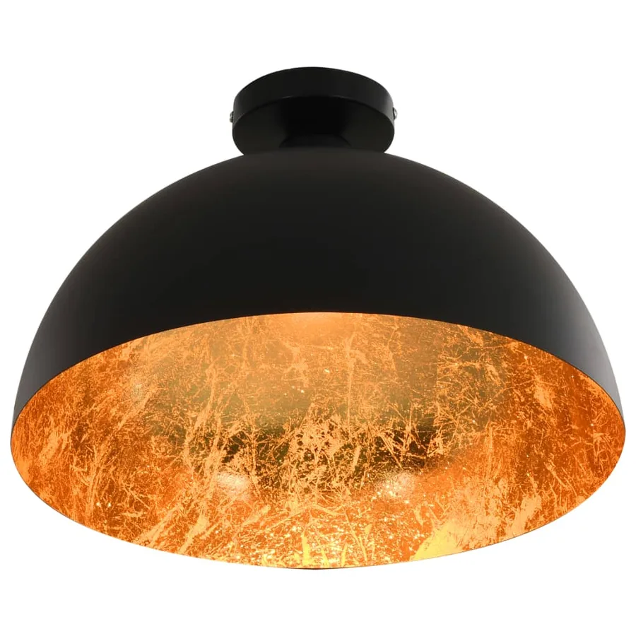 Plafonniers 2 pcs Noir et doré Semi-sphérique E27 - 3