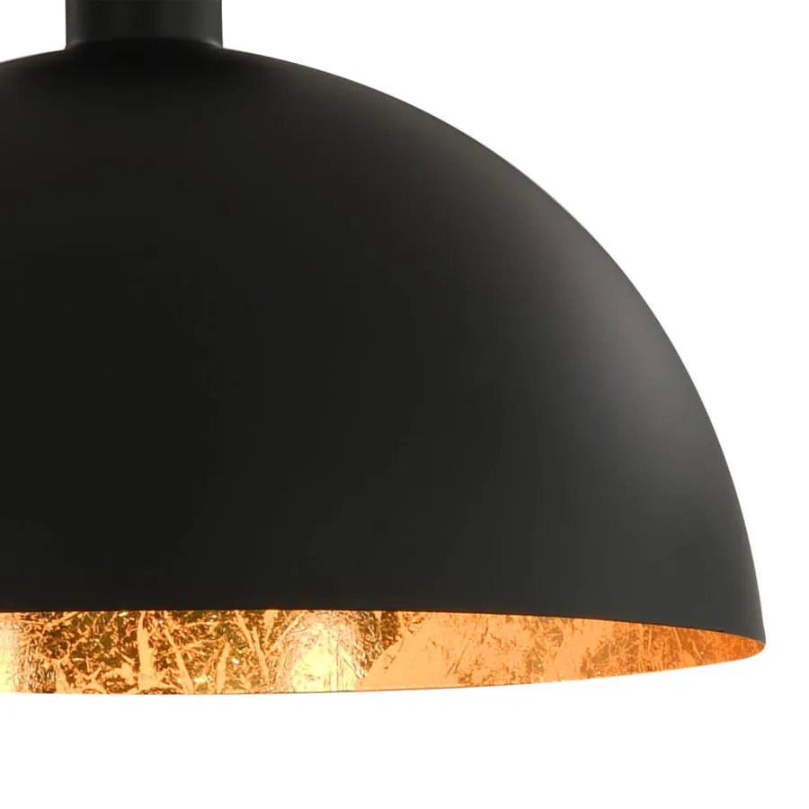 Plafonniers 2 pcs Noir et doré Semi-sphérique E27 - 6