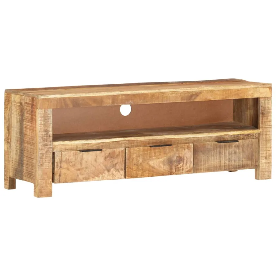 Meuble TV 110x30x40 cm Bois de manguier brut - 11