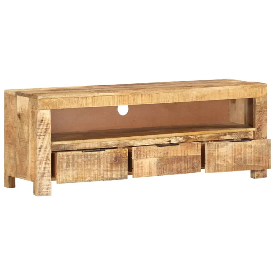 Meuble TV 110x30x40 cm Bois de manguier brut - 3