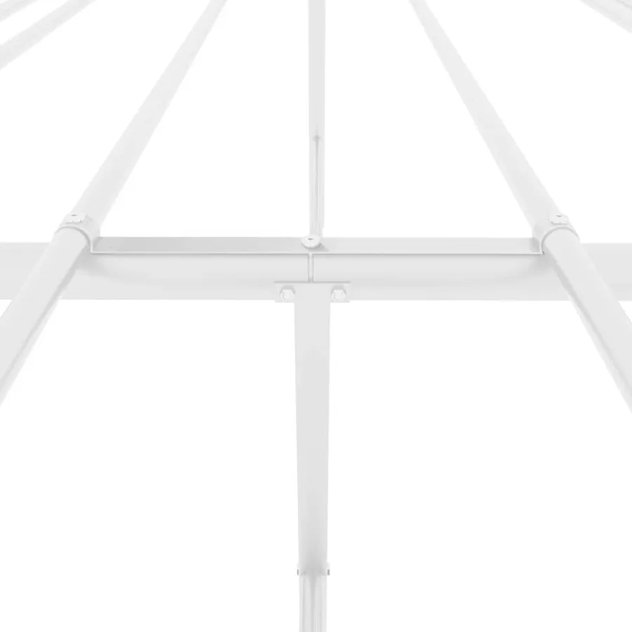 Cadre de lit métal sans matelas blanc 150x200 cm - 8