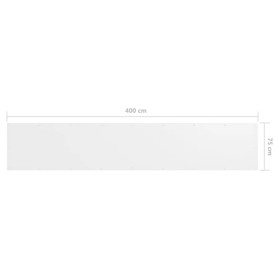 Écran de balcon Blanc 75x400 cm Tissu Oxford - 5