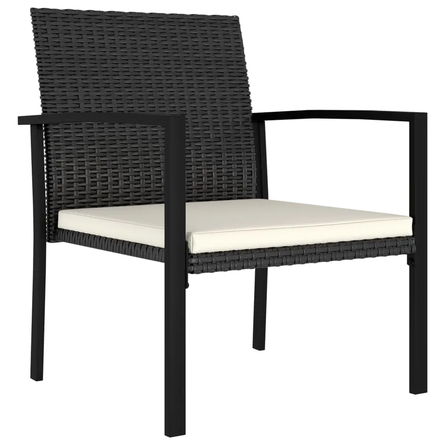 Chaises à manger de jardin lot de 2 Résine tressée Noir - 2