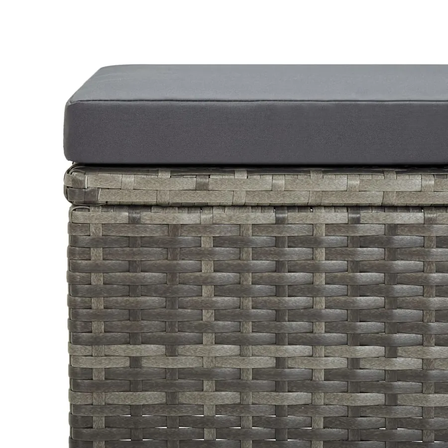 Tabourets de jardin lot de 4 avec coussins Résine tressée Gris - 5
