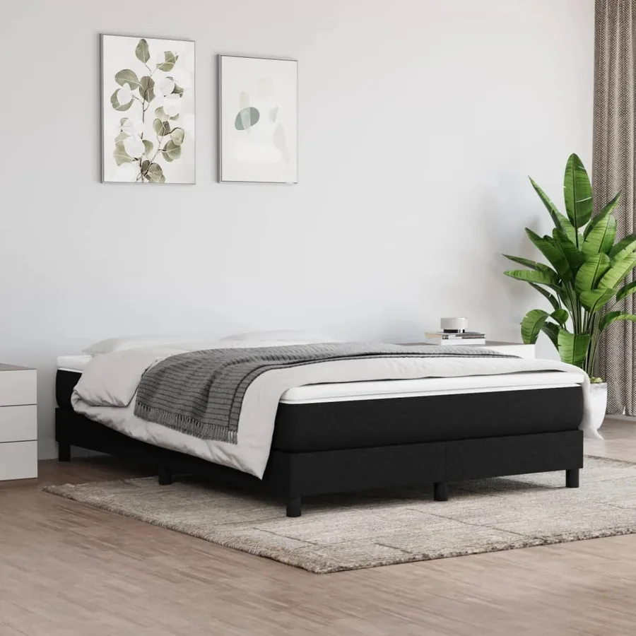 Matelas de lit à ressorts ensachés fermeté moyenne Noir 140x200x20 cm Tissu