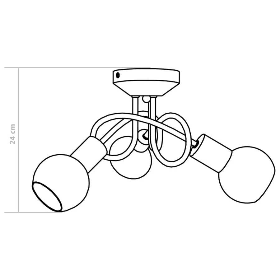 Plafonnier avec abat-jour en verre 3 ampoules E14 Blanc  Bol - 10