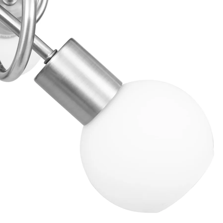 Plafonnier avec abat-jour en verre 3 ampoules E14 Blanc  Bol - 6
