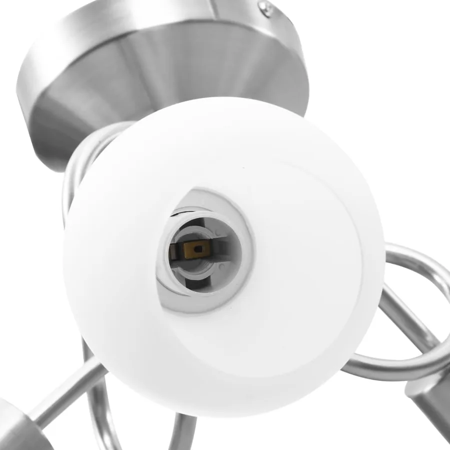 Plafonnier avec abat-jour en verre 3 ampoules E14 Blanc  Bol - 7