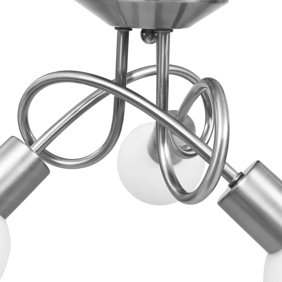 Plafonnier avec abat-jour en verre 3 ampoules E14 Blanc  Bol - 8