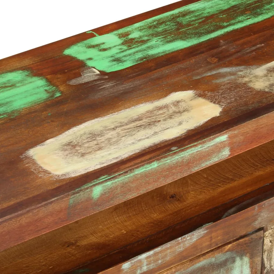 Meuble TV Multicolore 110x30x40 cm Bois massif de récupération - 7