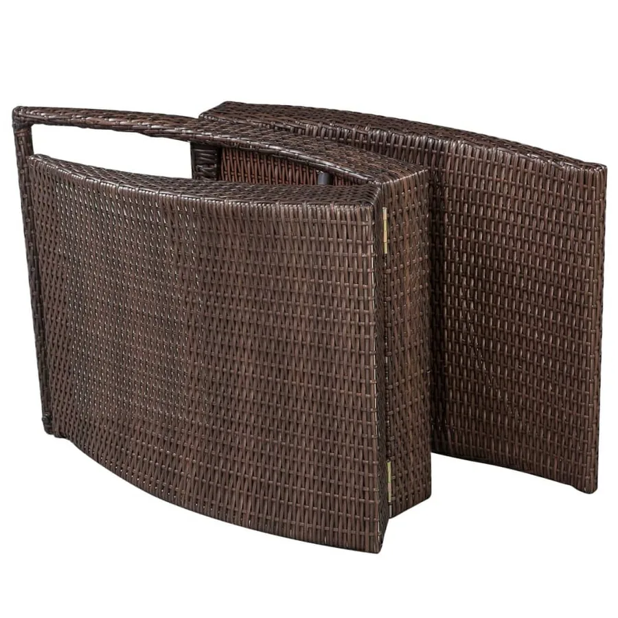 Chaise longue pliable avec coussin Résine tressée Noir - 13