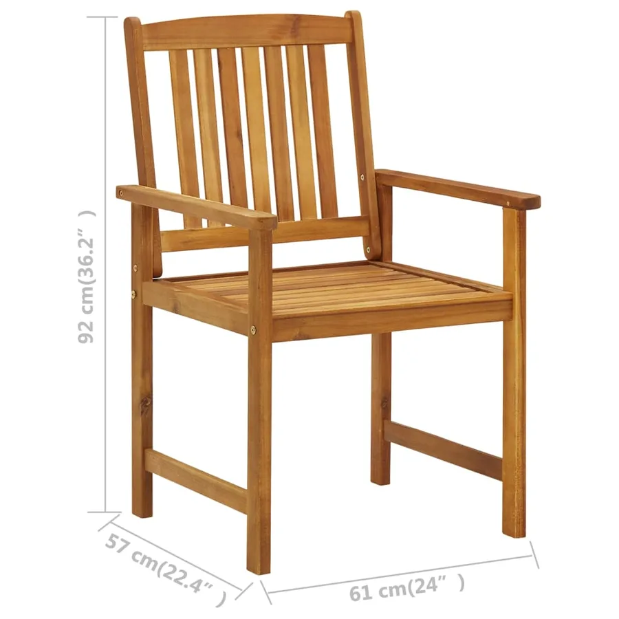 Chaises de jardin avec coussins lot de 2 Bois d'acacia massif - 13