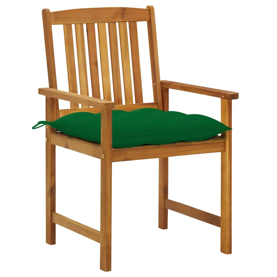 Chaises de jardin avec coussins lot de 2 Bois d'acacia massif - 2