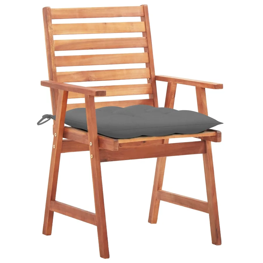 Chaises à manger d'extérieur lot de 2 et coussins Acacia massif - 2