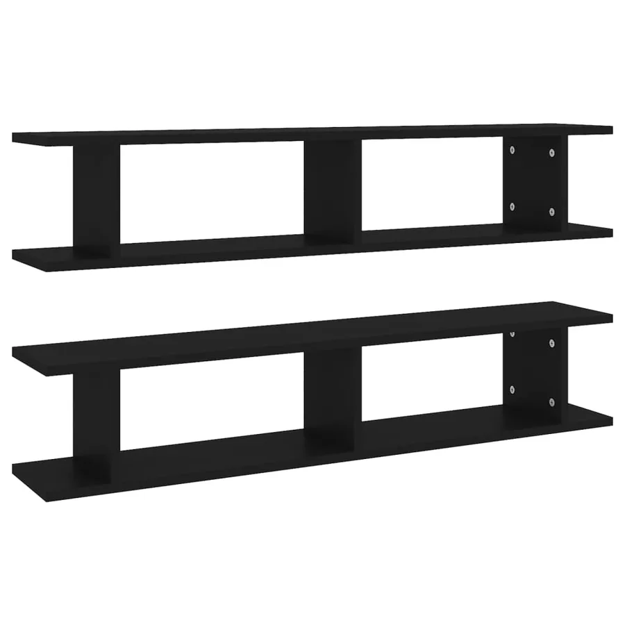 Étagères murales 2 pcs Noir 105x18x20 cm bois d'ingénierie - 2