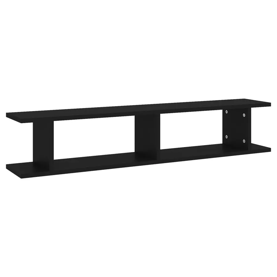 Étagères murales 2 pcs Noir 105x18x20 cm bois d'ingénierie - 4