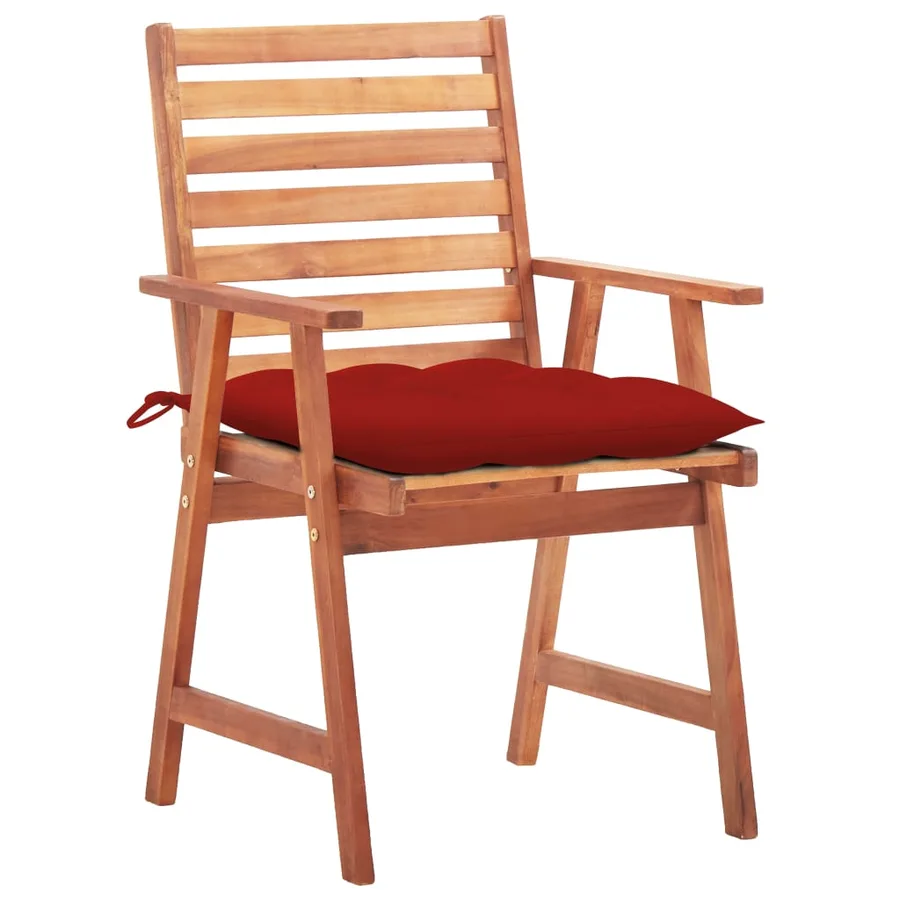Chaises à manger d'extérieur lot de 2 et coussins Acacia massif - 2