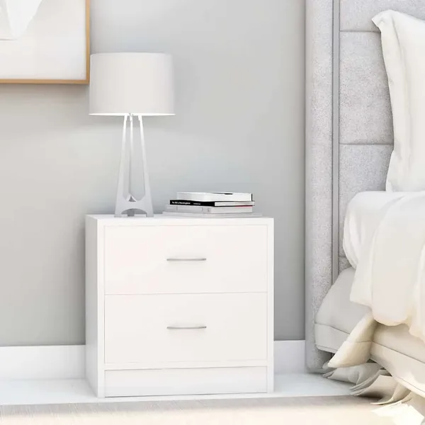 Tables de chevet 2 pcs Blanc 40x30x40 cm Bois d'ingénierie