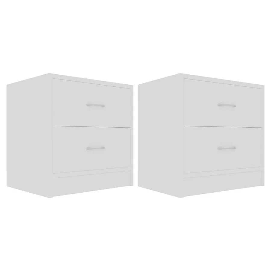 Tables de chevet 2 pcs Blanc 40x30x40 cm Bois d'ingénierie - 2