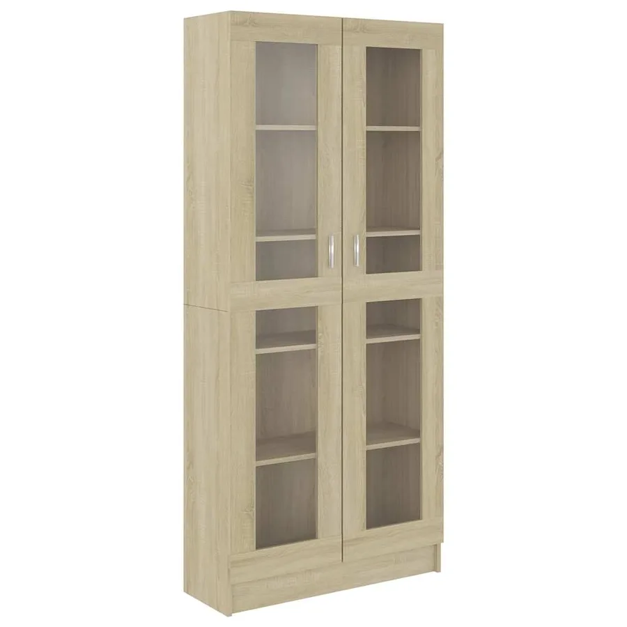 Armoire vitrine Chêne sonoma 82,5x30,5x185 cm Bois ingénierie - 2