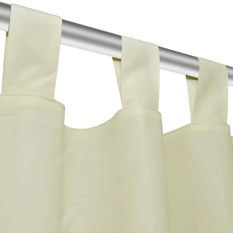 2 pcs Rideau à Passant Micro Satin Crème 140 x 245 cm - 4