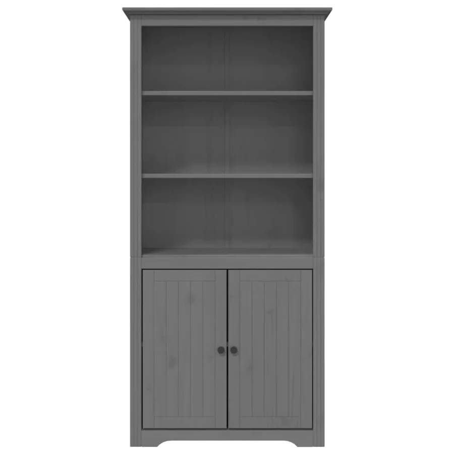 Bibliothèque BODO gris 82x40x173 cm bois de pin massif - 3