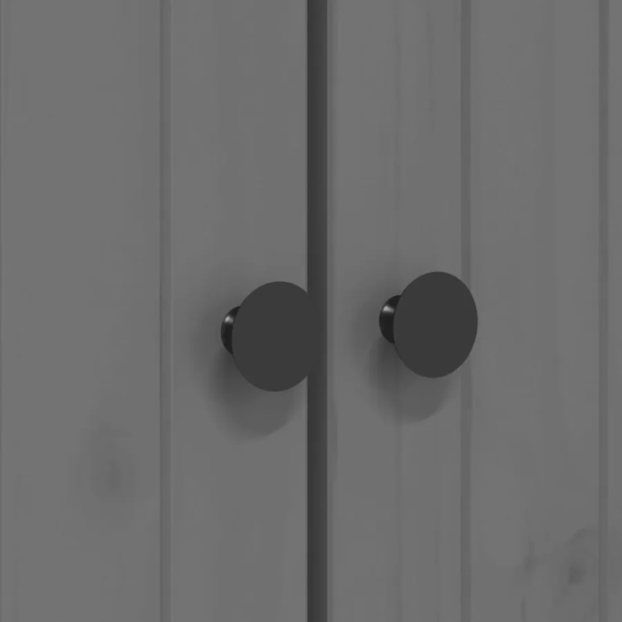 Bibliothèque BODO gris 82x40x173 cm bois de pin massif - 7
