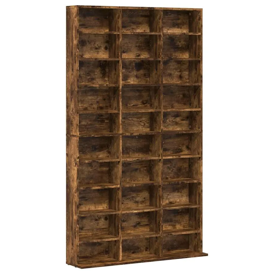 Armoire à CD Chêne fumé 102x23x177,5 cm Bois d'ingénierie - 2