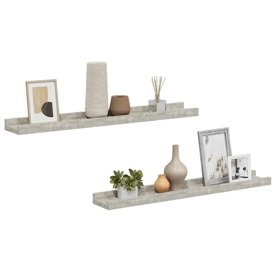 Étagères murales 2 pcs Gris béton 60x9x3 cm - 4
