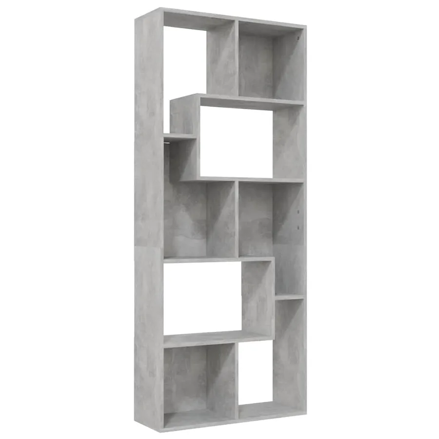 Bibliothèque Gris béton 67x24x161 cm Bois d'ingénierie - 2