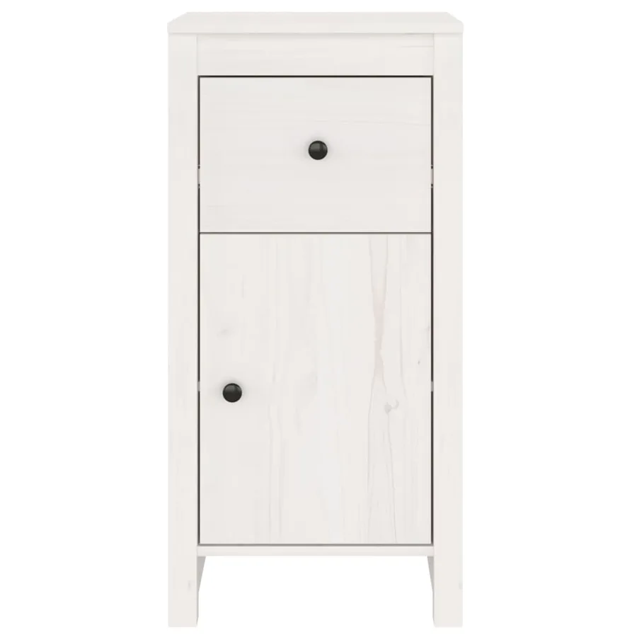 Buffet blanc 40x35x80 cm bois massif de pin - 4