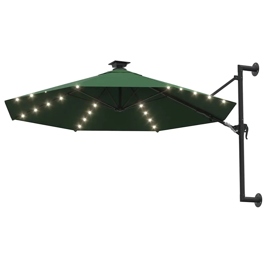 Parasol mural de jardin avec LED 300 cm vert - 2