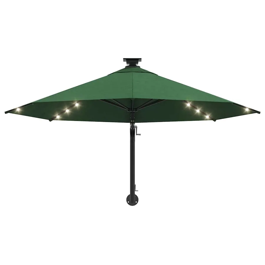 Parasol mural de jardin avec LED 300 cm vert - 4