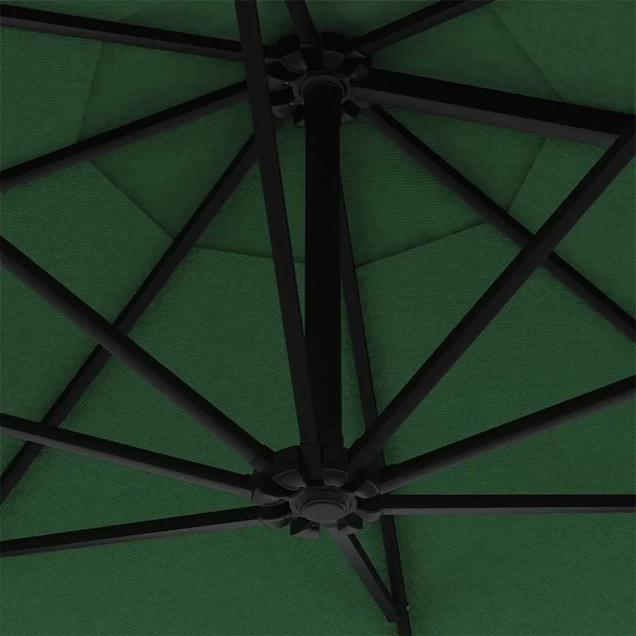 Parasol mural de jardin avec LED 300 cm vert - 8