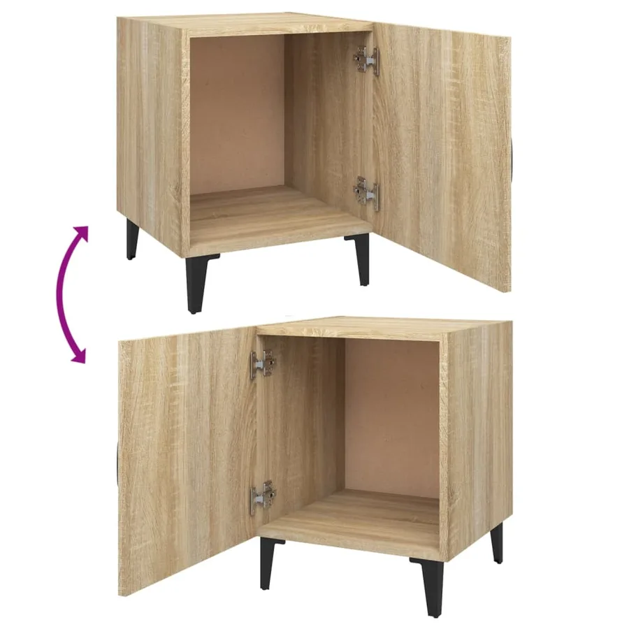 Tables de chevet 2 pcs Chêne Sonoma Bois d'ingénierie - 7