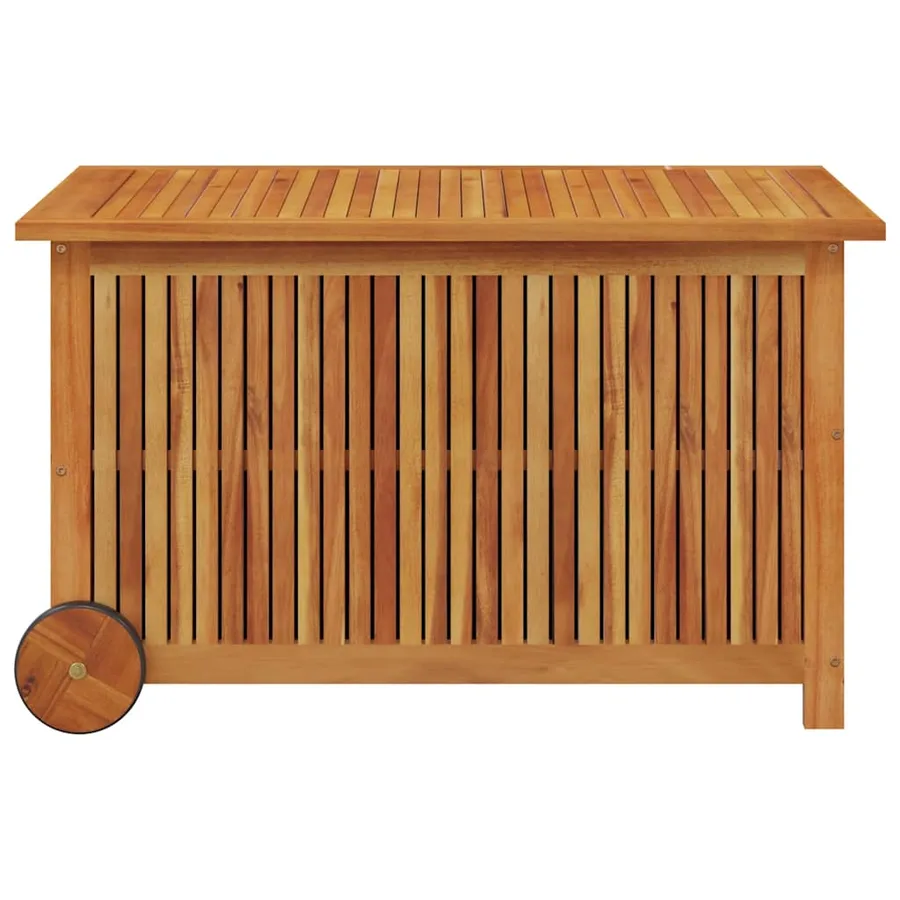 Boîte de rangement de jardin avec roues 90x50x58 cm Bois acacia - 4