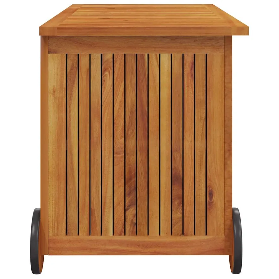 Boîte de rangement de jardin avec roues 90x50x58 cm Bois acacia - 5