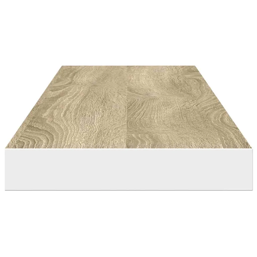Étagère flottante murale chêne et blanc 120x23,5x3,8 cm MDF - 7