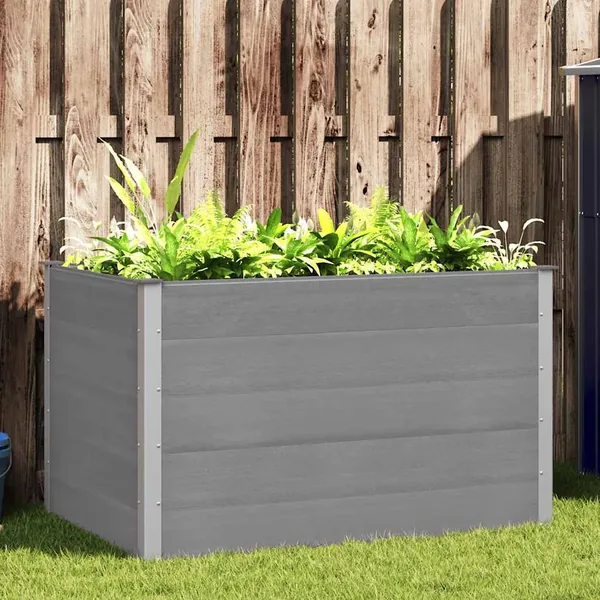Lit surélevé de jardin WPC 150x100x91 cm Gris