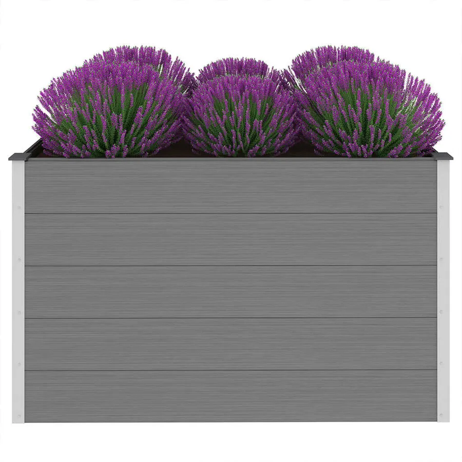 Lit surélevé de jardin WPC 150x100x91 cm Gris - 3