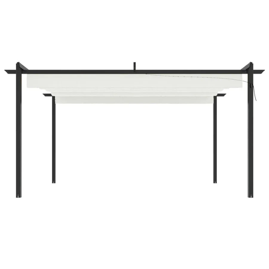 Tonnelle de jardin avec toit rétractable 4x3 m Crème - 3